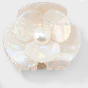 Iridescent Hair Clip with Pearl Accent